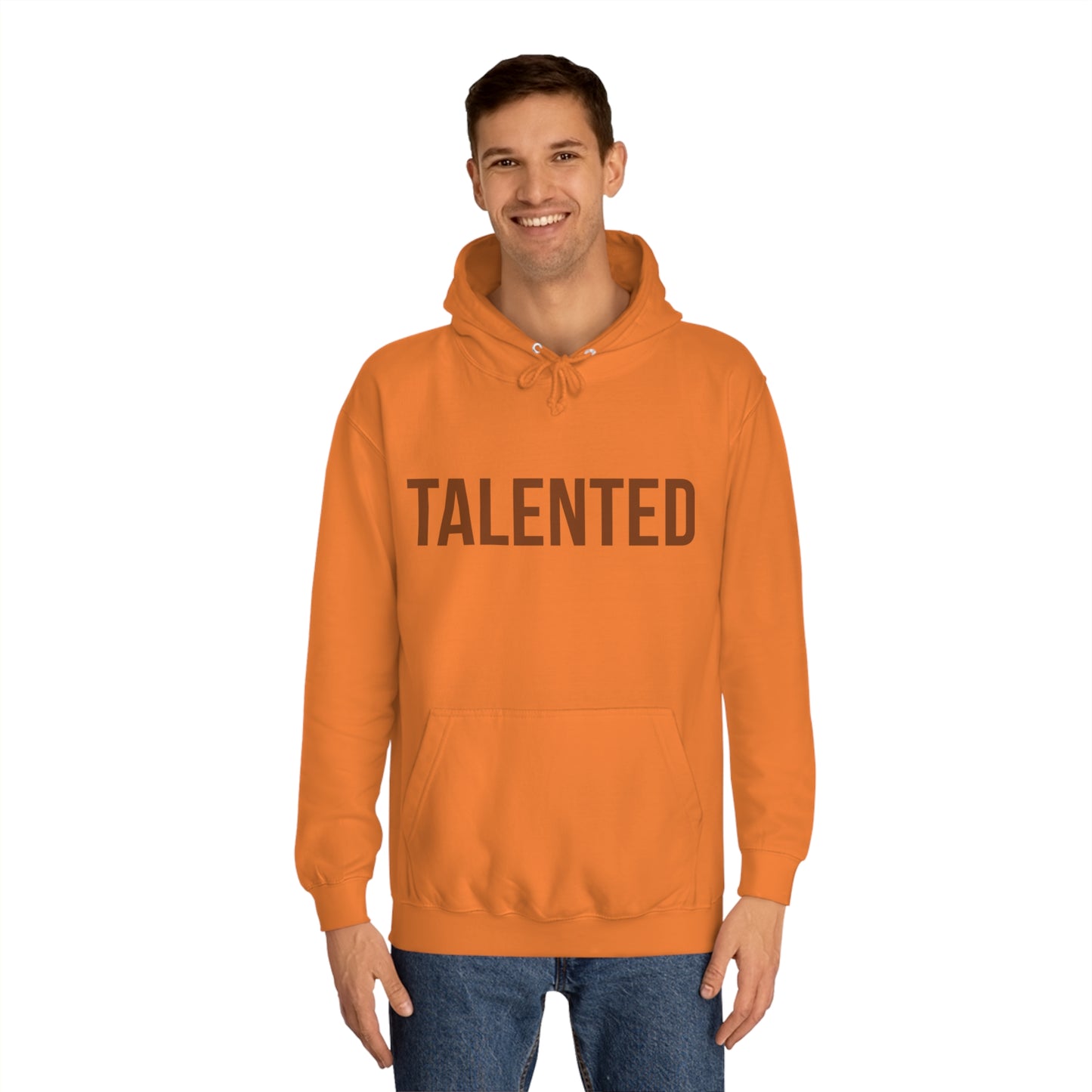"talented/romans 12:6-8" hoodie (brown lettering)