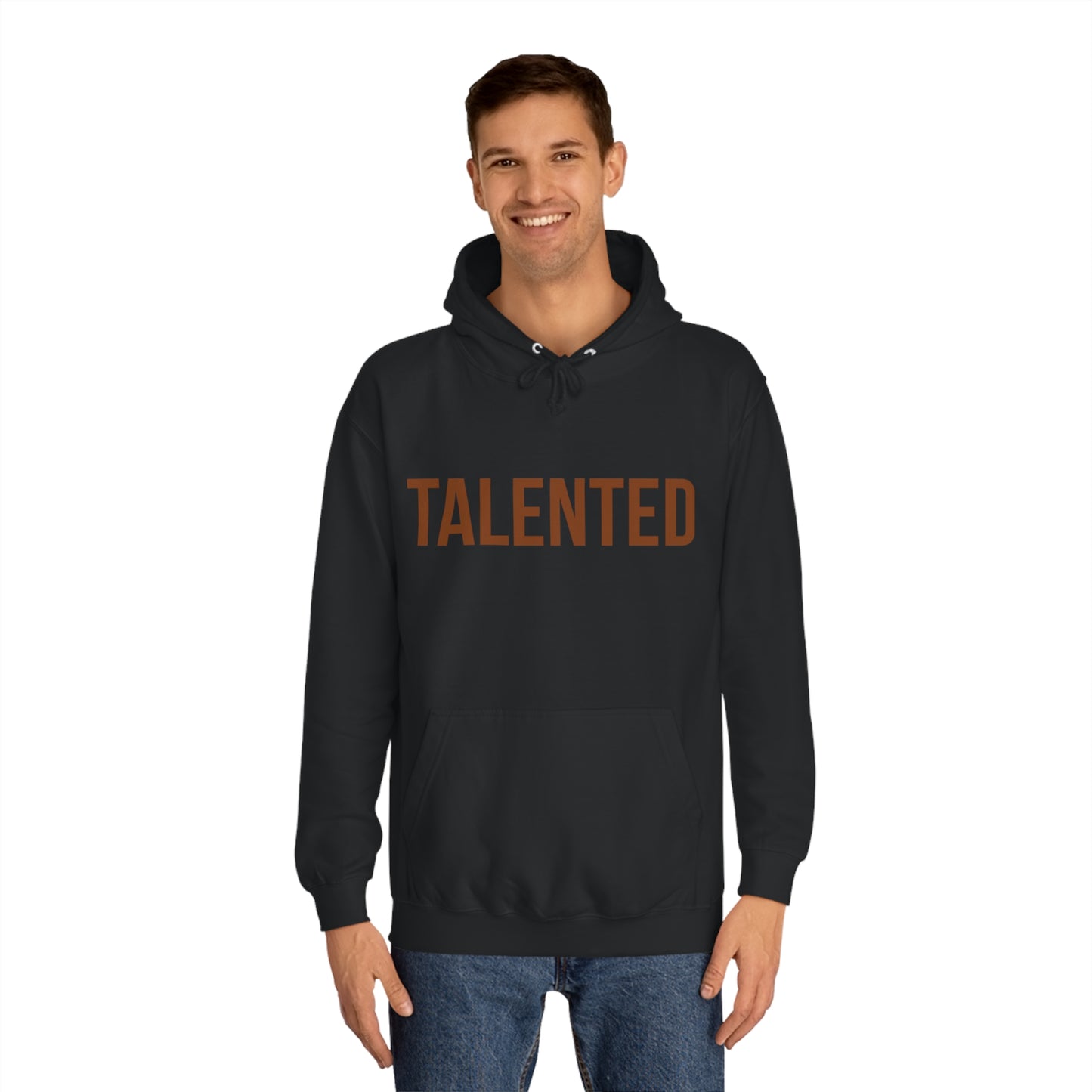 "talented/romans 12:6-8" hoodie (brown lettering)