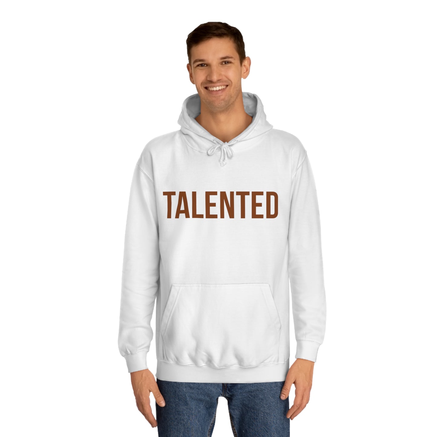 "talented/romans 12:6-8" hoodie (brown lettering)