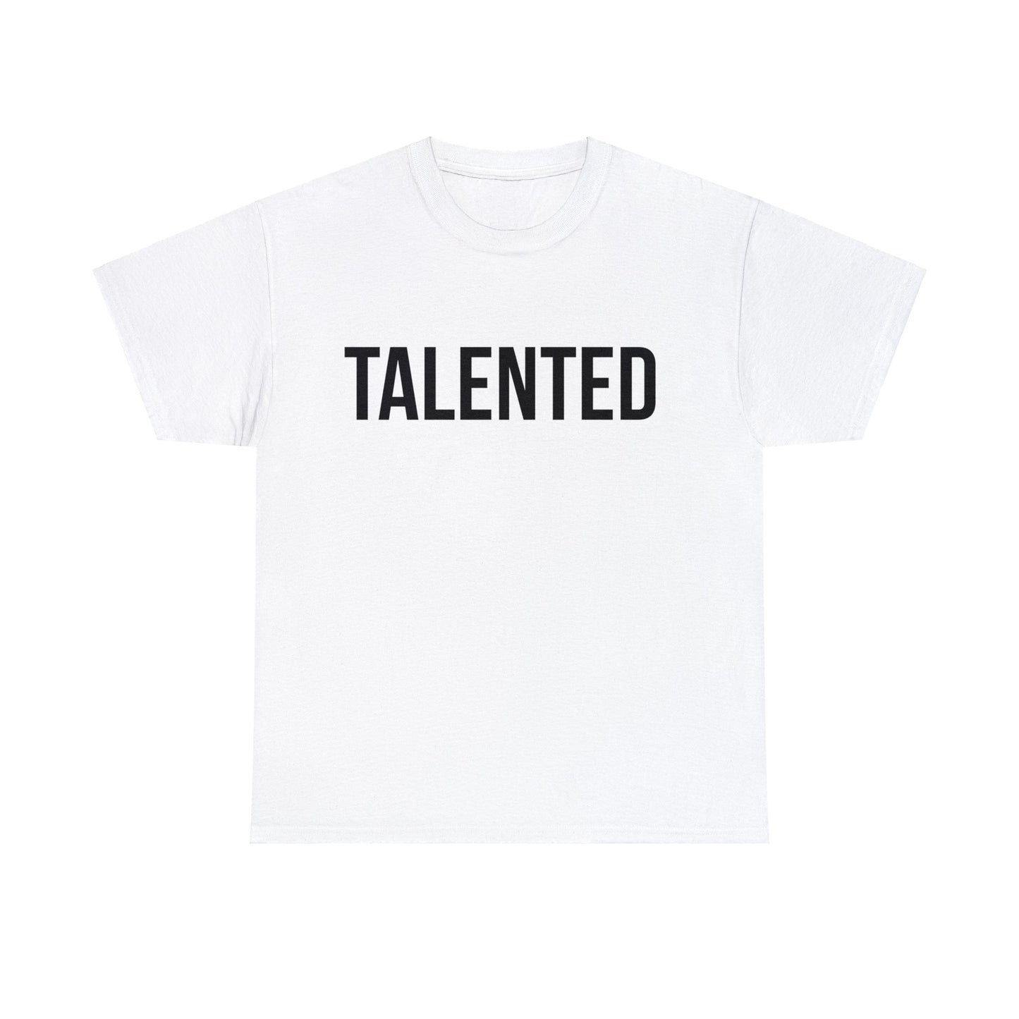 "talented/romans 12:6-8" tee (black lettering)