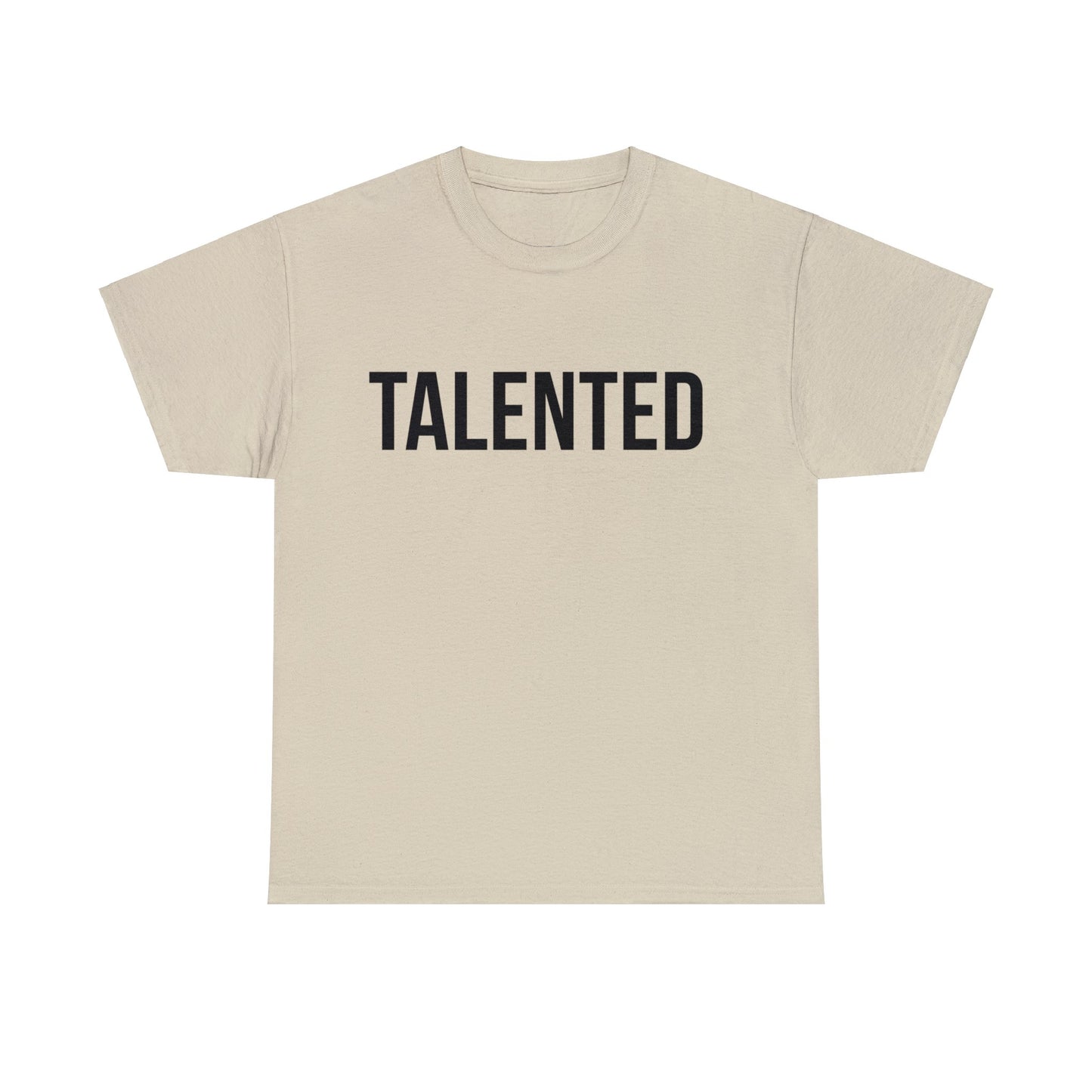 "talented/romans 12:6-8" tee (black lettering)