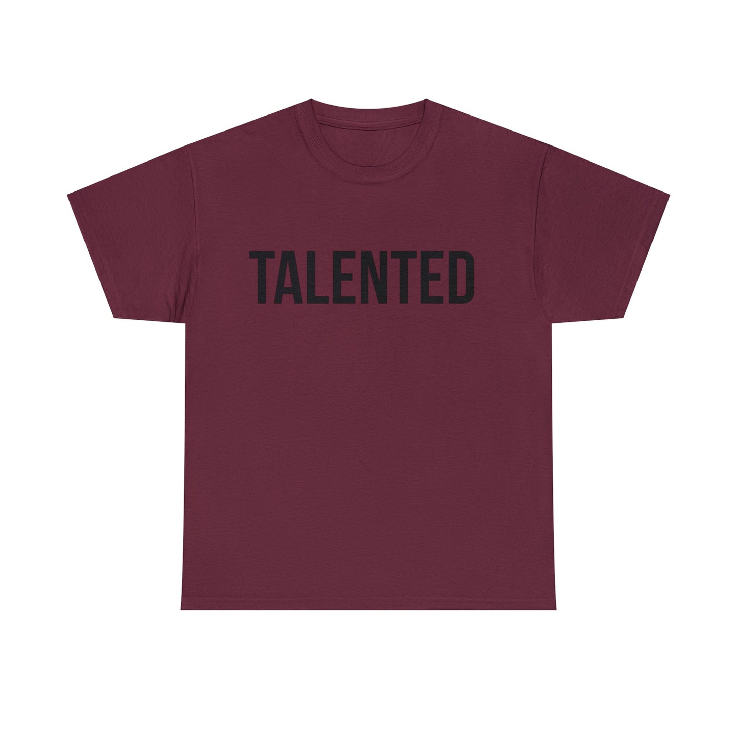 "talented/romans 12:6-8" tee (black lettering)